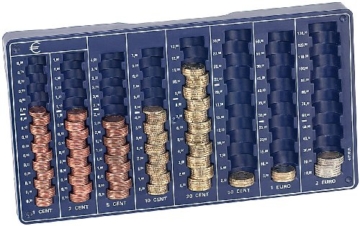 Münzzählbrett für alle Euro- und Cent-Münzen